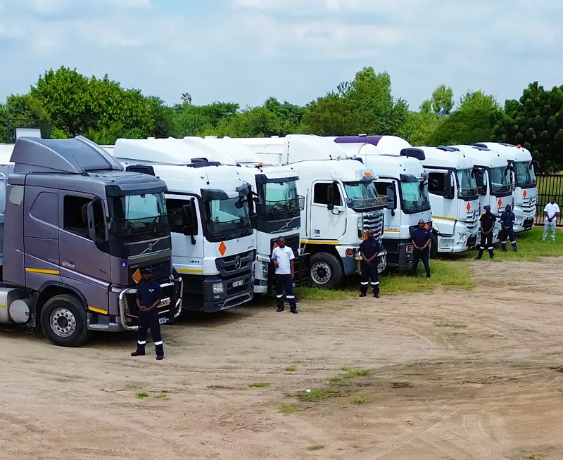 Dinotic drivers beside the tanker fleet