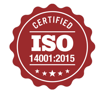ISO 14001:2015 certified badge